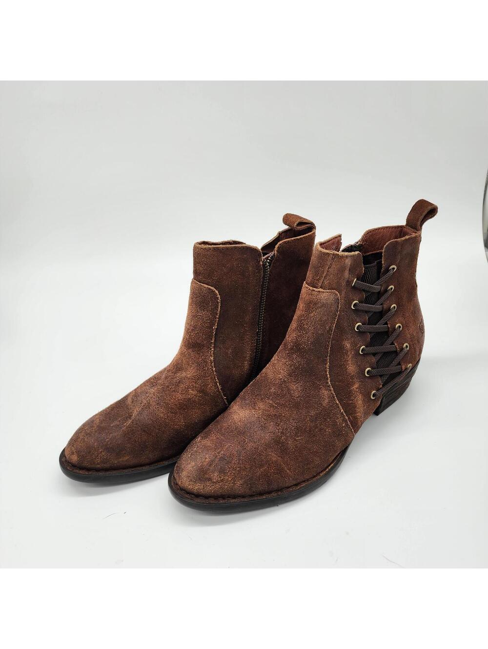 New Born Tarkiln brown distressed leather ankle boots 9.5 dayle - Picture 2 of 9